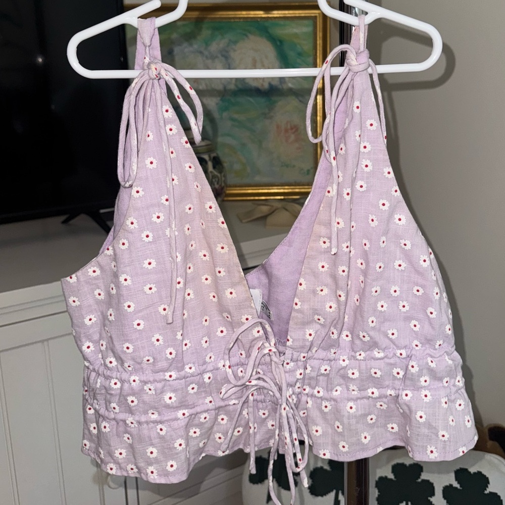 Princess Polly Lavender Floral Crop Top - Picture 2 of 3